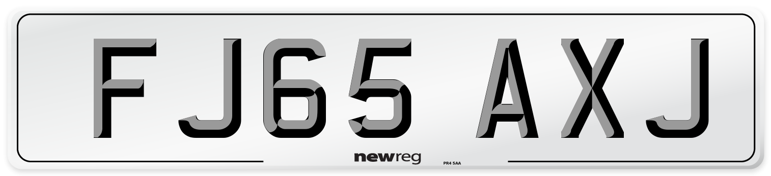 FJ65 AXJ Number Plate from New Reg